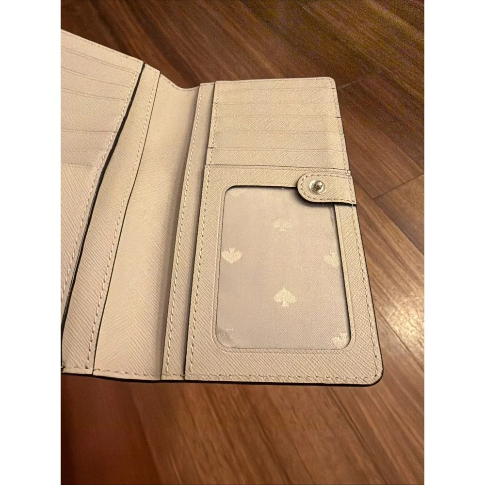 Kate Spade New York Black Leather Wallet Card Holder 6.75